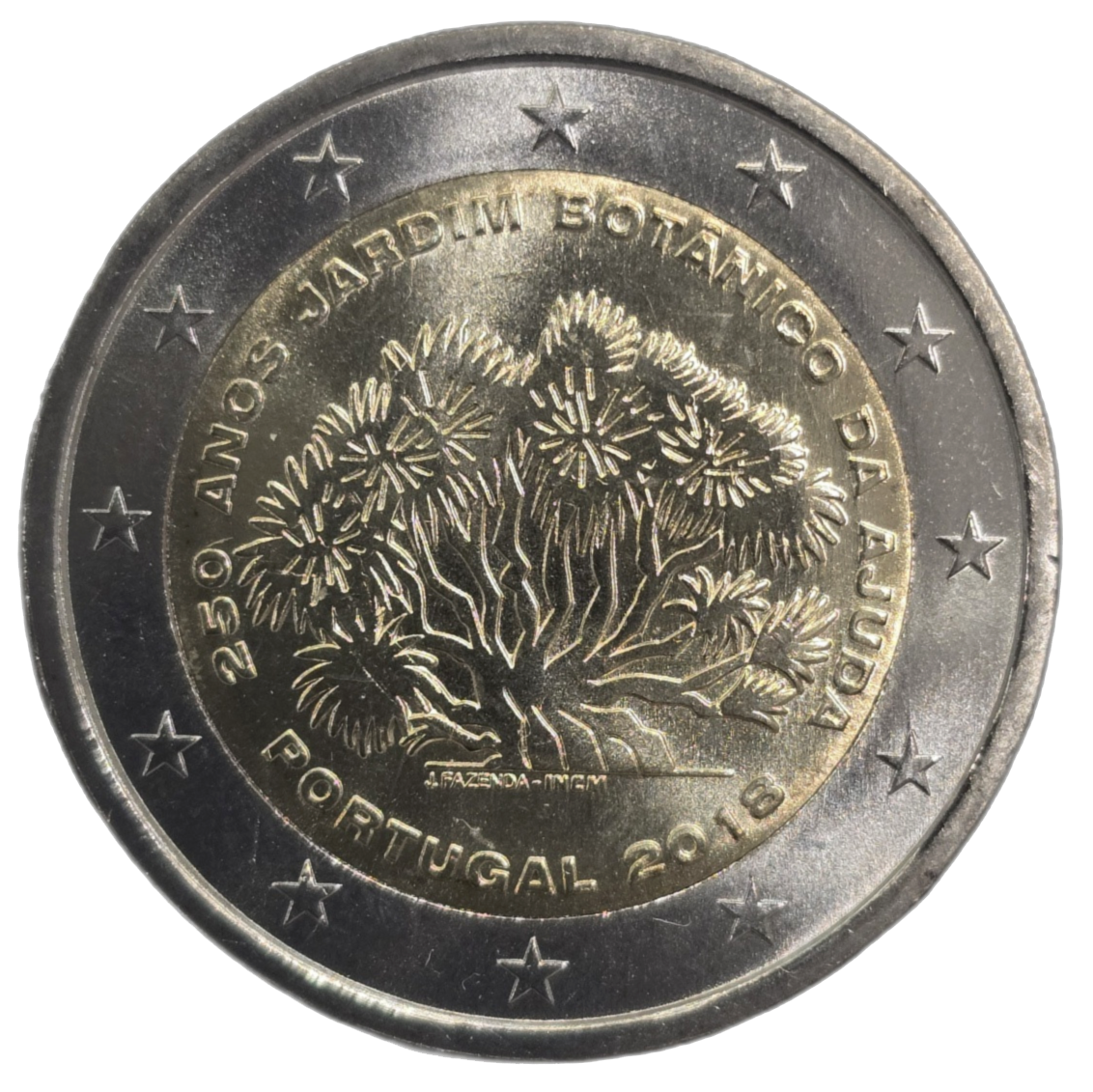 2 euros conmemorativa 250 Años del Jardín Botánico de Ajuda